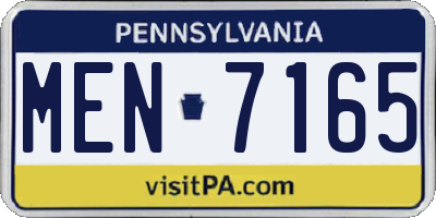 PA license plate MEN7165