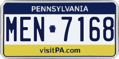 PA license plate MEN7168