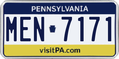 PA license plate MEN7171