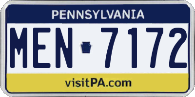 PA license plate MEN7172