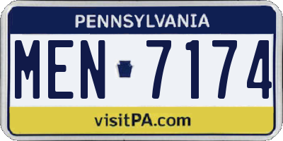 PA license plate MEN7174
