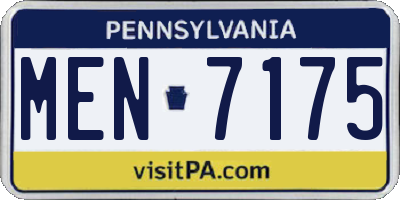 PA license plate MEN7175
