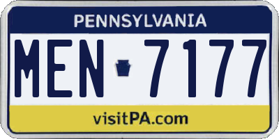 PA license plate MEN7177