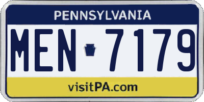 PA license plate MEN7179