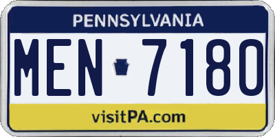 PA license plate MEN7180