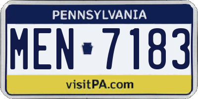 PA license plate MEN7183