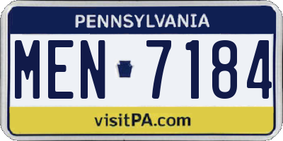 PA license plate MEN7184