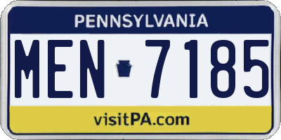 PA license plate MEN7185