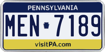 PA license plate MEN7189