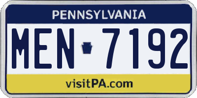 PA license plate MEN7192