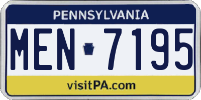 PA license plate MEN7195