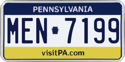PA license plate MEN7199
