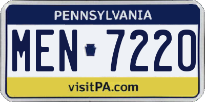PA license plate MEN7220