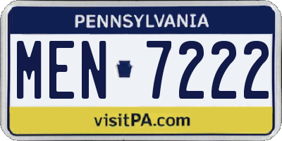 PA license plate MEN7222