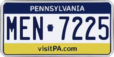 PA license plate MEN7225