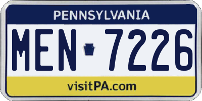 PA license plate MEN7226