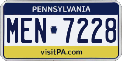 PA license plate MEN7228