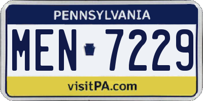 PA license plate MEN7229