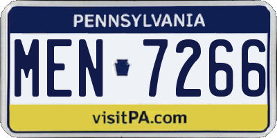 PA license plate MEN7266