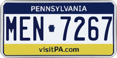PA license plate MEN7267