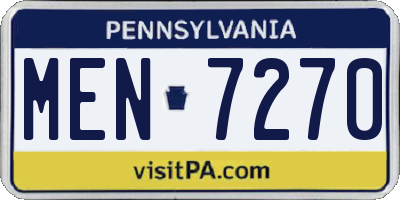 PA license plate MEN7270