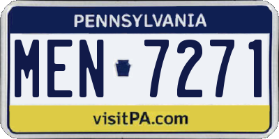 PA license plate MEN7271