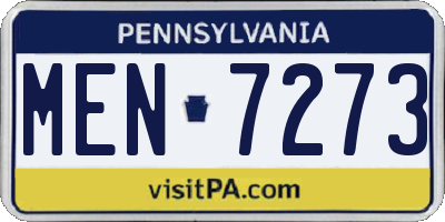 PA license plate MEN7273