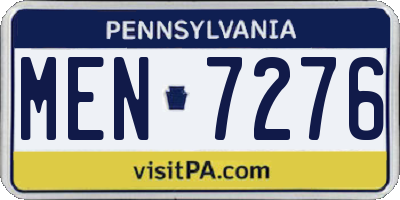 PA license plate MEN7276