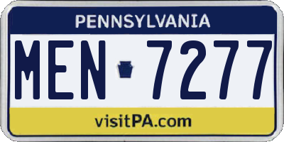 PA license plate MEN7277