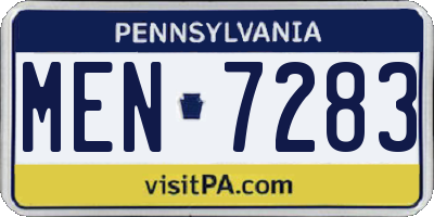 PA license plate MEN7283