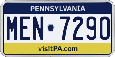 PA license plate MEN7290