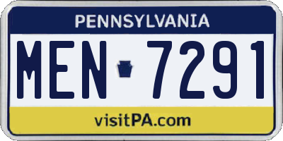PA license plate MEN7291