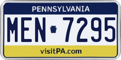 PA license plate MEN7295