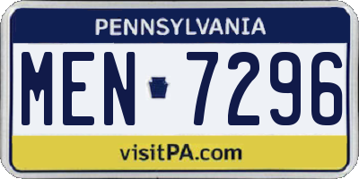 PA license plate MEN7296