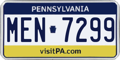 PA license plate MEN7299