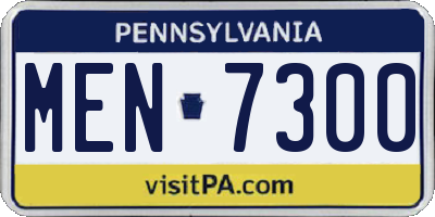 PA license plate MEN7300