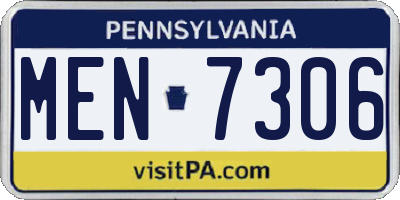 PA license plate MEN7306