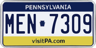 PA license plate MEN7309