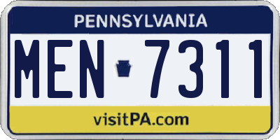 PA license plate MEN7311