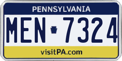 PA license plate MEN7324
