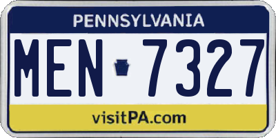 PA license plate MEN7327