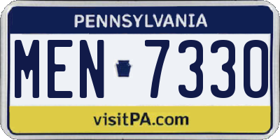 PA license plate MEN7330