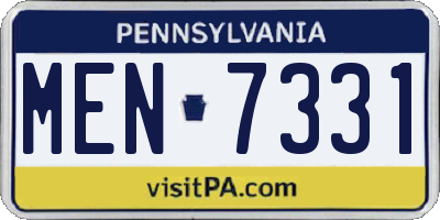 PA license plate MEN7331