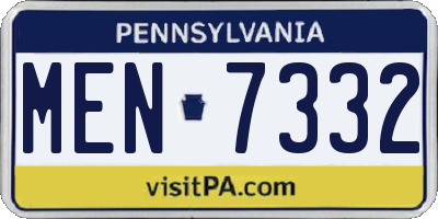 PA license plate MEN7332