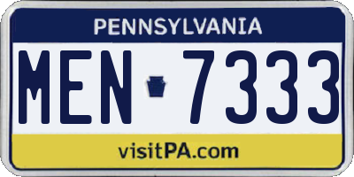 PA license plate MEN7333