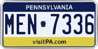 PA license plate MEN7336