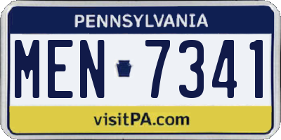 PA license plate MEN7341