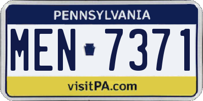 PA license plate MEN7371