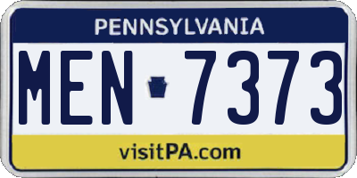 PA license plate MEN7373