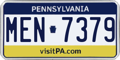 PA license plate MEN7379